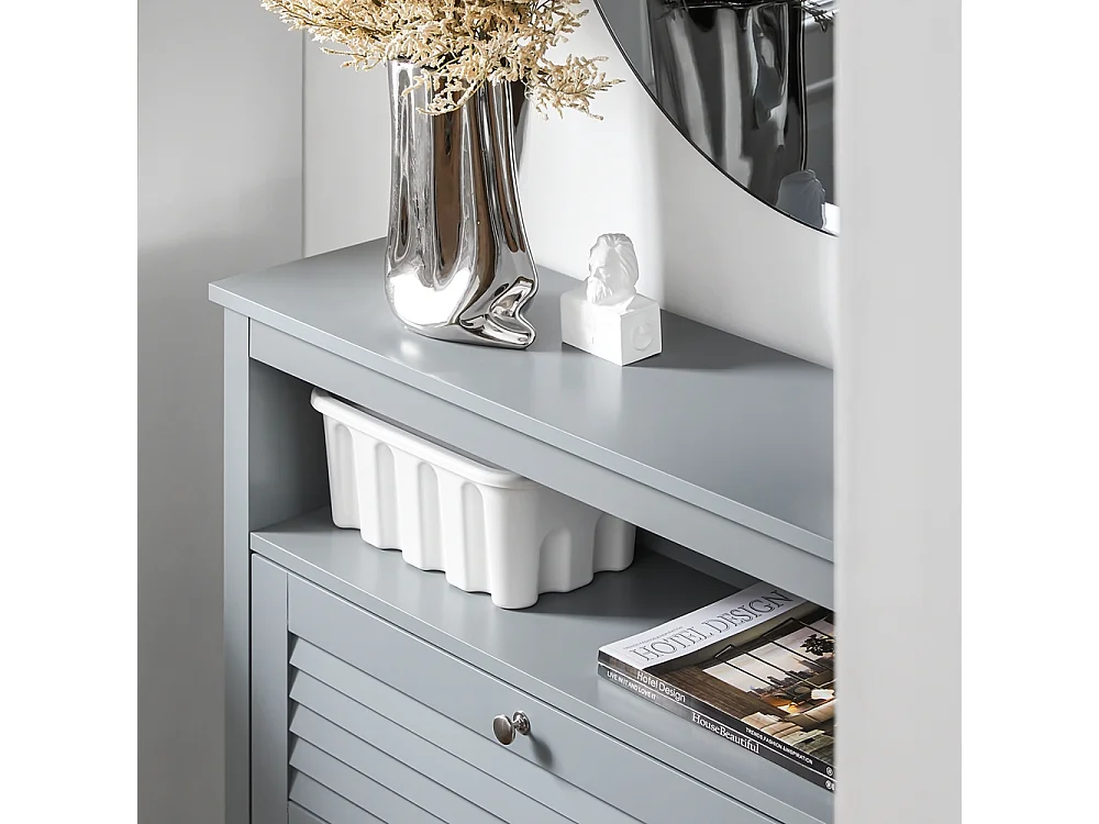 SoBuy FSR152-HG Armoire à Chaussures Commode à Chaussures 2 Abattants Meuble de Rangement à Chaussures