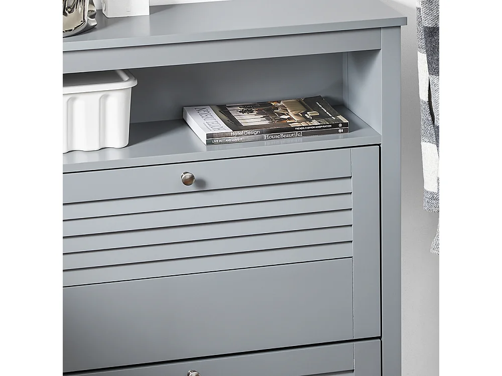 SoBuy FSR152-HG Armoire à Chaussures Commode à Chaussures 2 Abattants Meuble de Rangement à Chaussures