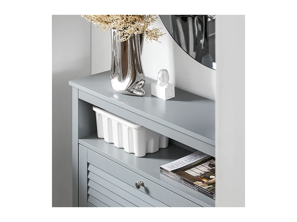 SoBuy FSR152-HG Armoire à Chaussures Commode à Chaussures 2 Abattants Meuble de Rangement à Chaussures