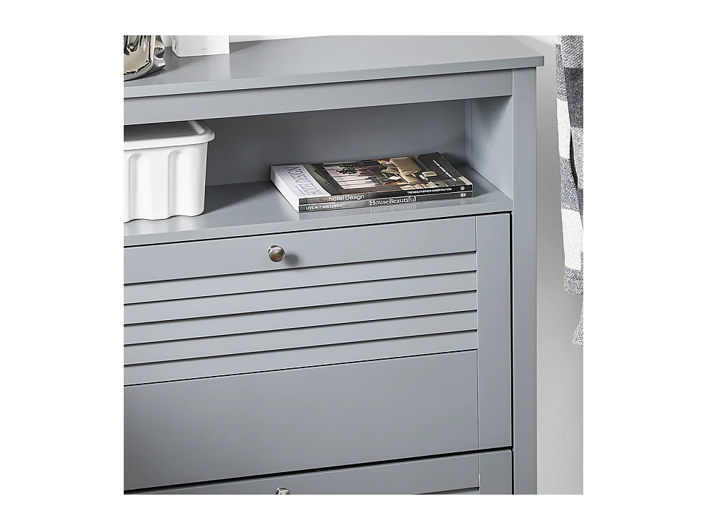 SoBuy FSR152-HG Armoire à Chaussures Commode à Chaussures 2 Abattants Meuble de Rangement à Chaussures