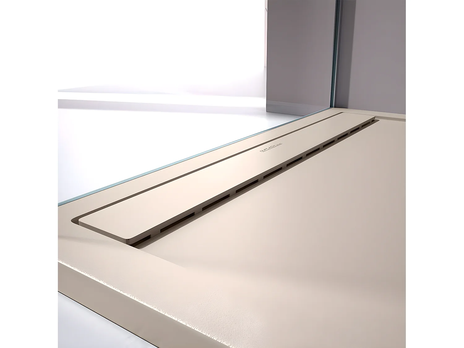 Receveur de douche Sable, finition Lisse Stone SMART, grille de couleur - 120 x 90 cm