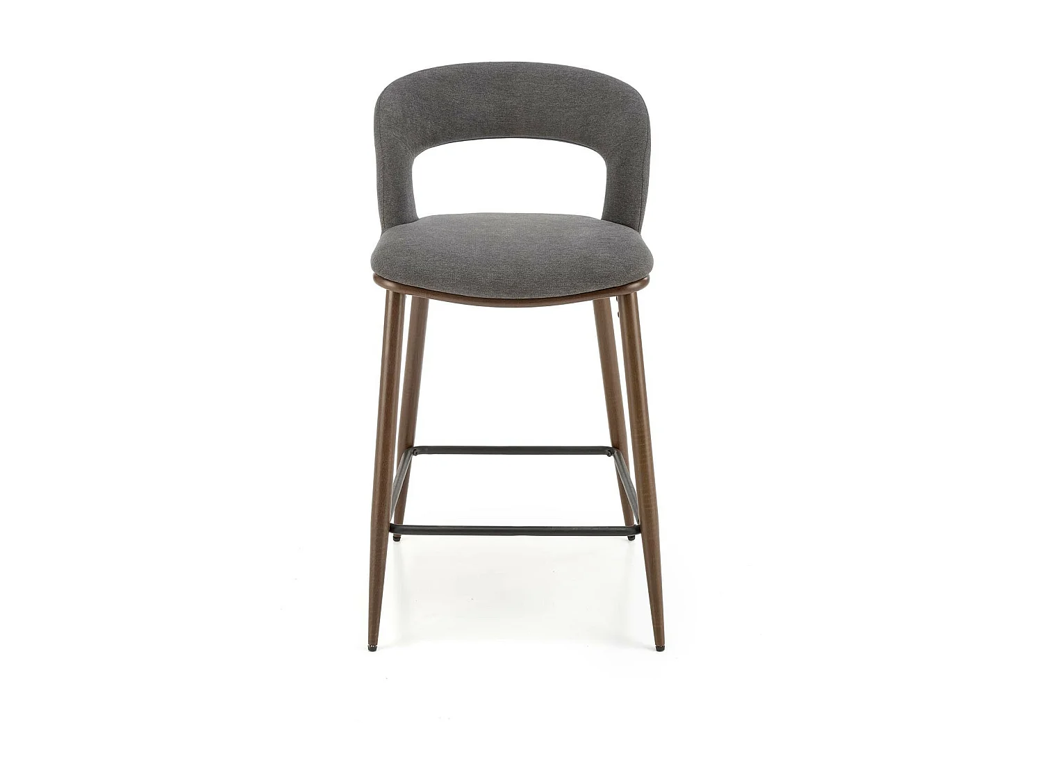 Silla de bar de tela gris con patas de metal nogal Souad