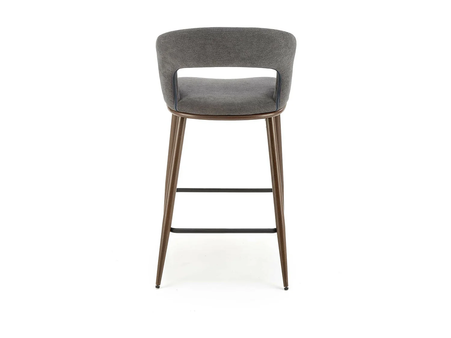 Silla de bar de tela gris con patas de metal nogal Souad