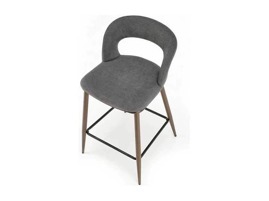Silla de bar de tela gris con patas de metal nogal Souad
