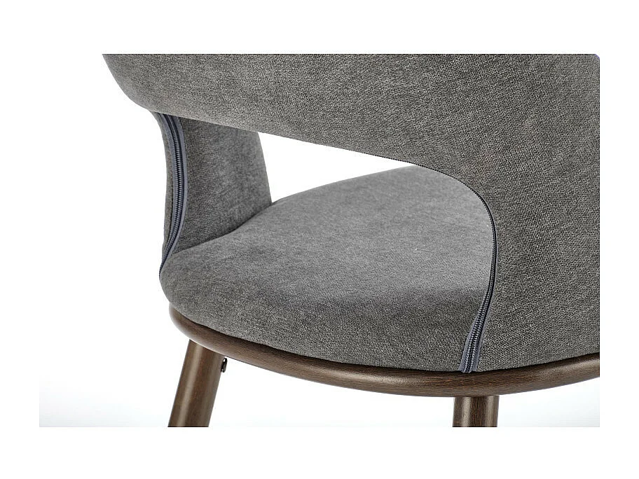 Silla de bar de tela gris con patas de metal nogal Souad