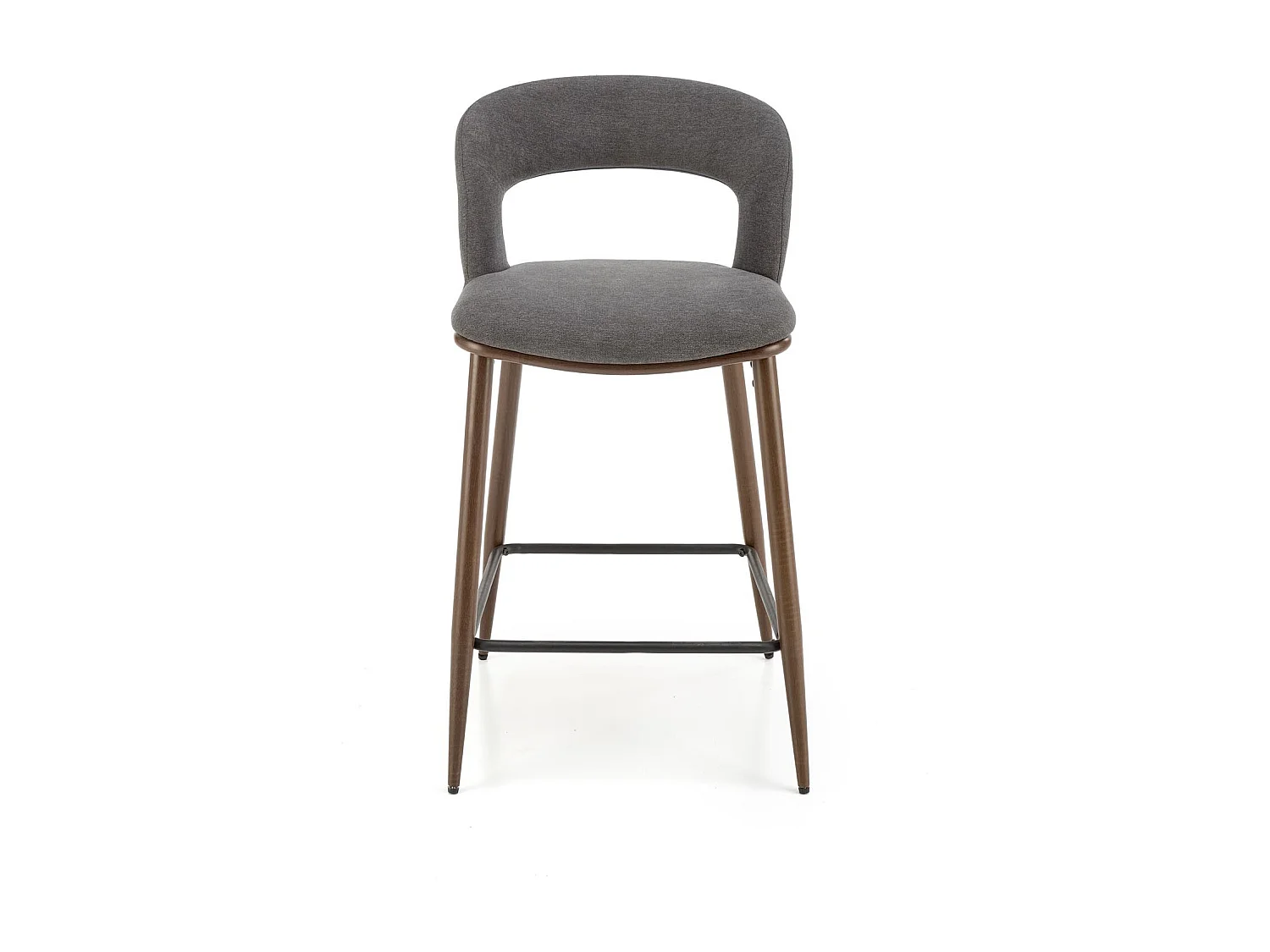 Silla de bar de tela gris con patas de metal nogal Souad