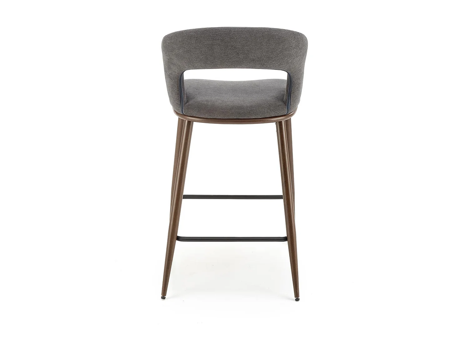 Silla de bar de tela gris con patas de metal nogal Souad