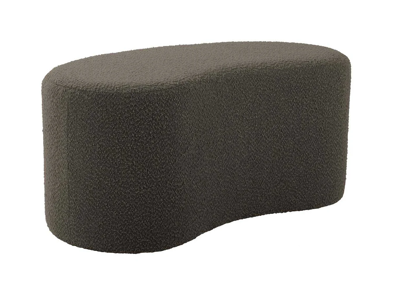 Pouf en tissu bouclette Ada Wave Vert taupe