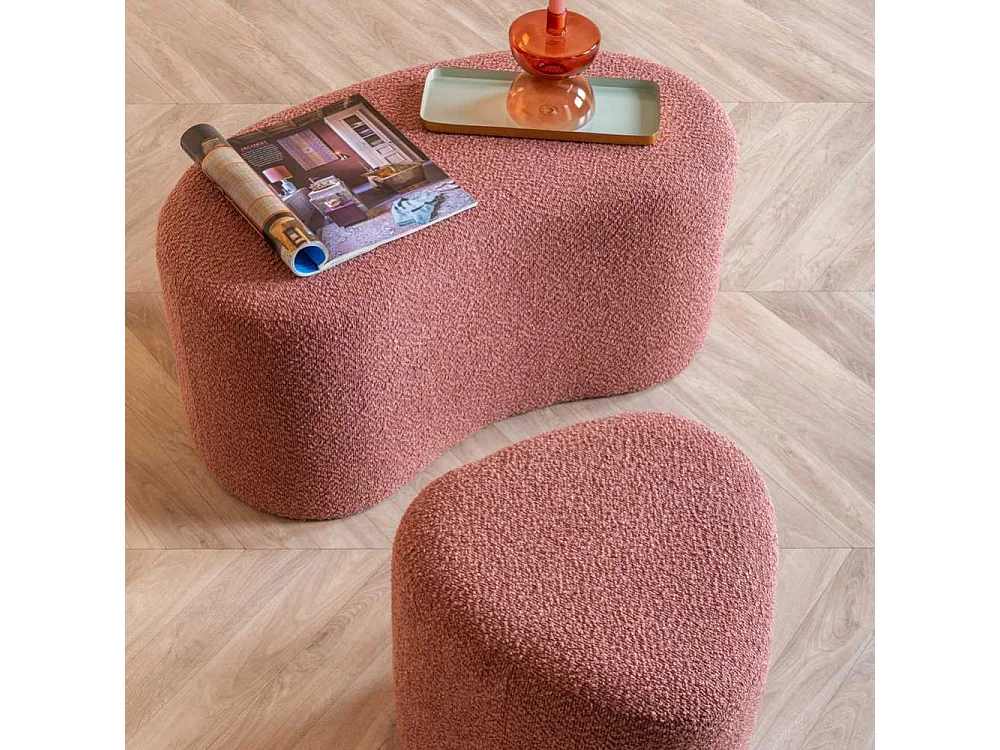 Pouf en tissu bouclette Ada Wave