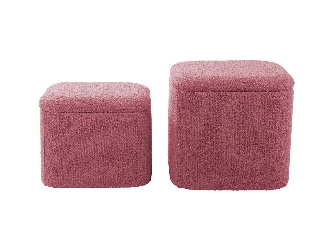 Pouf en tissu bouclette Ada