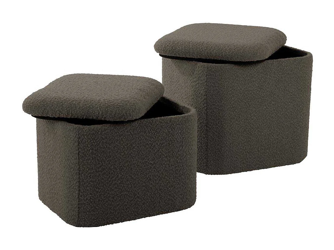 Pouf en tissu bouclette Ada