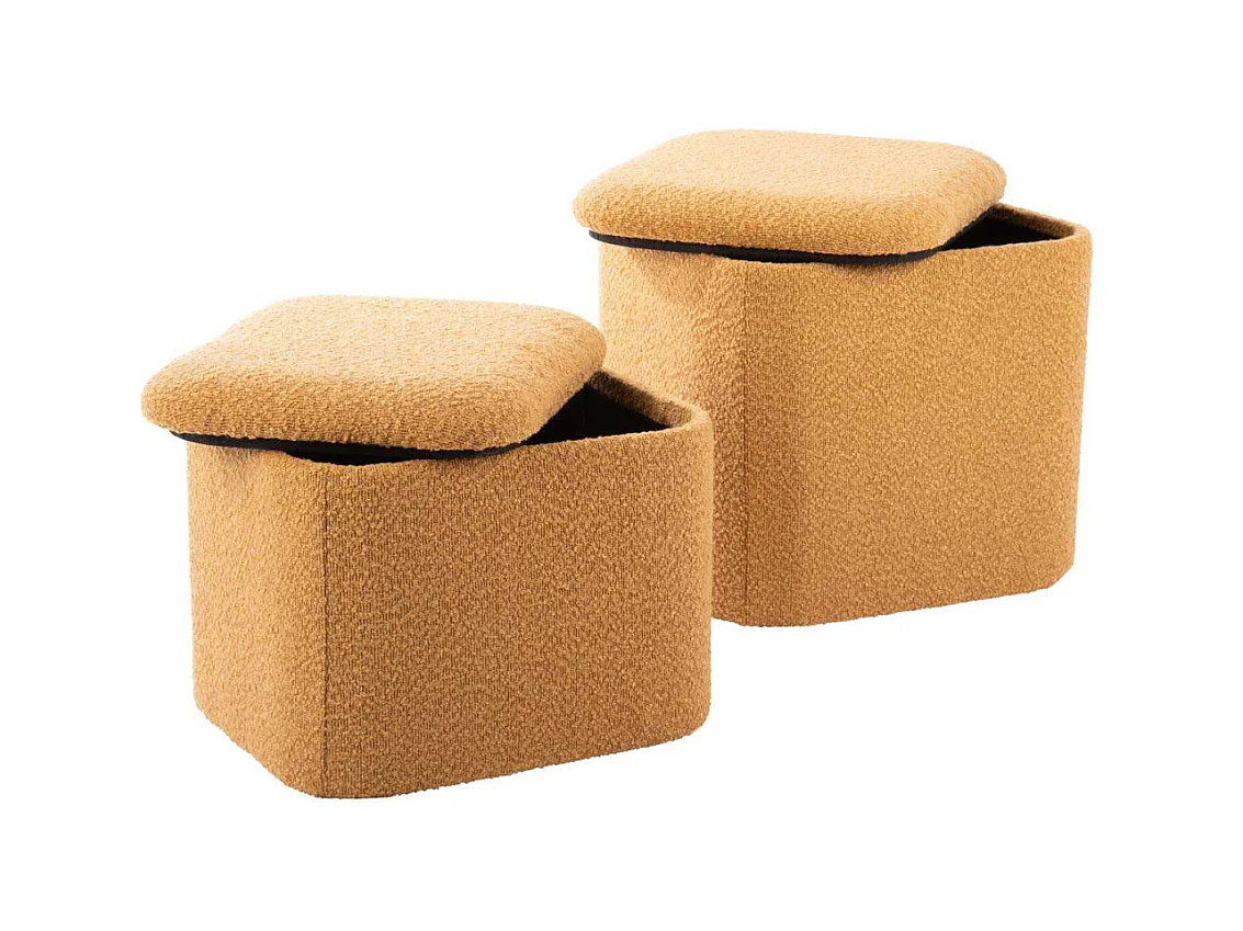 Pouf en tissu bouclette Ada