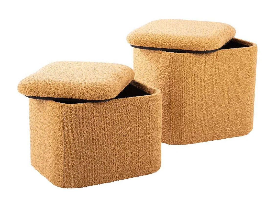 Pouf en tissu bouclette Ada