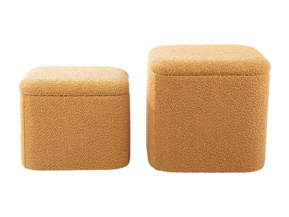 Pouf en tissu bouclette Ada