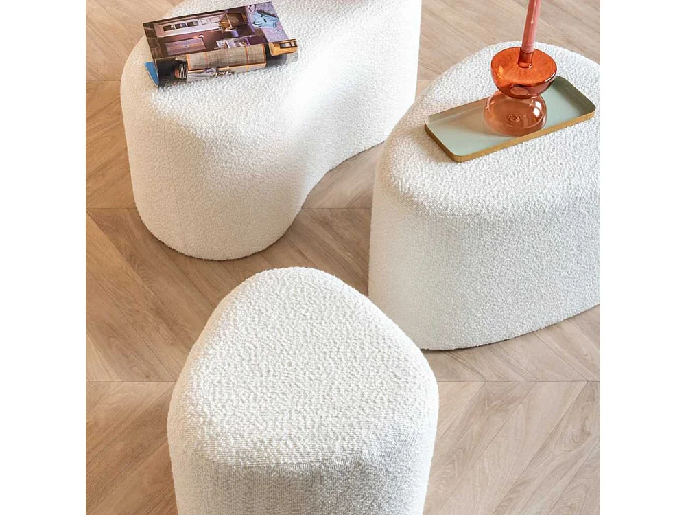 Pouf en tissu bouclette Ada Organic Large