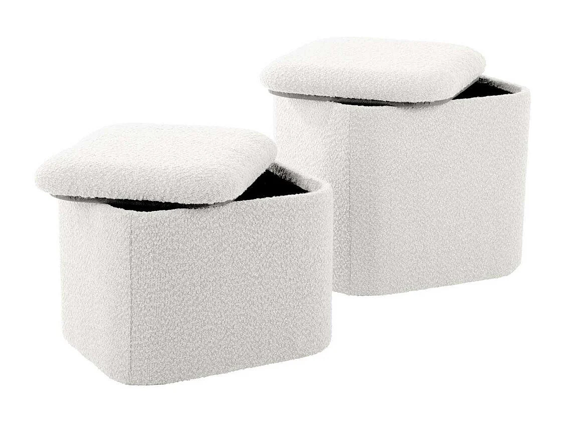 Pouf en tissu bouclette Ada