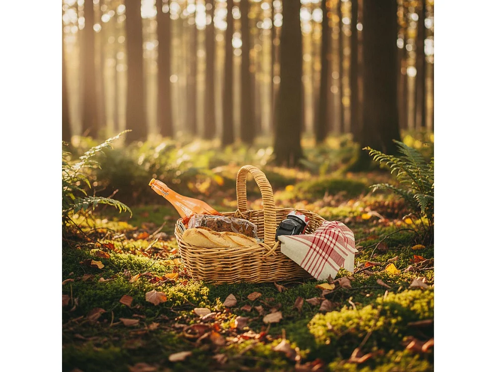 Panier rectangulaire en poelet naturel