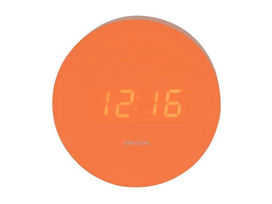 Réveil rond LED en MDF Spry Orange