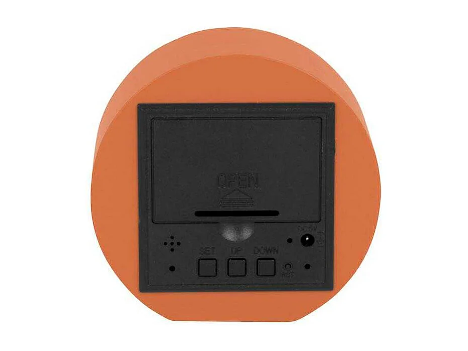 Réveil rond LED en MDF Spry Orange