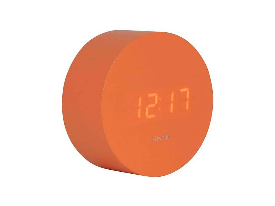 Réveil rond LED en MDF Spry Orange