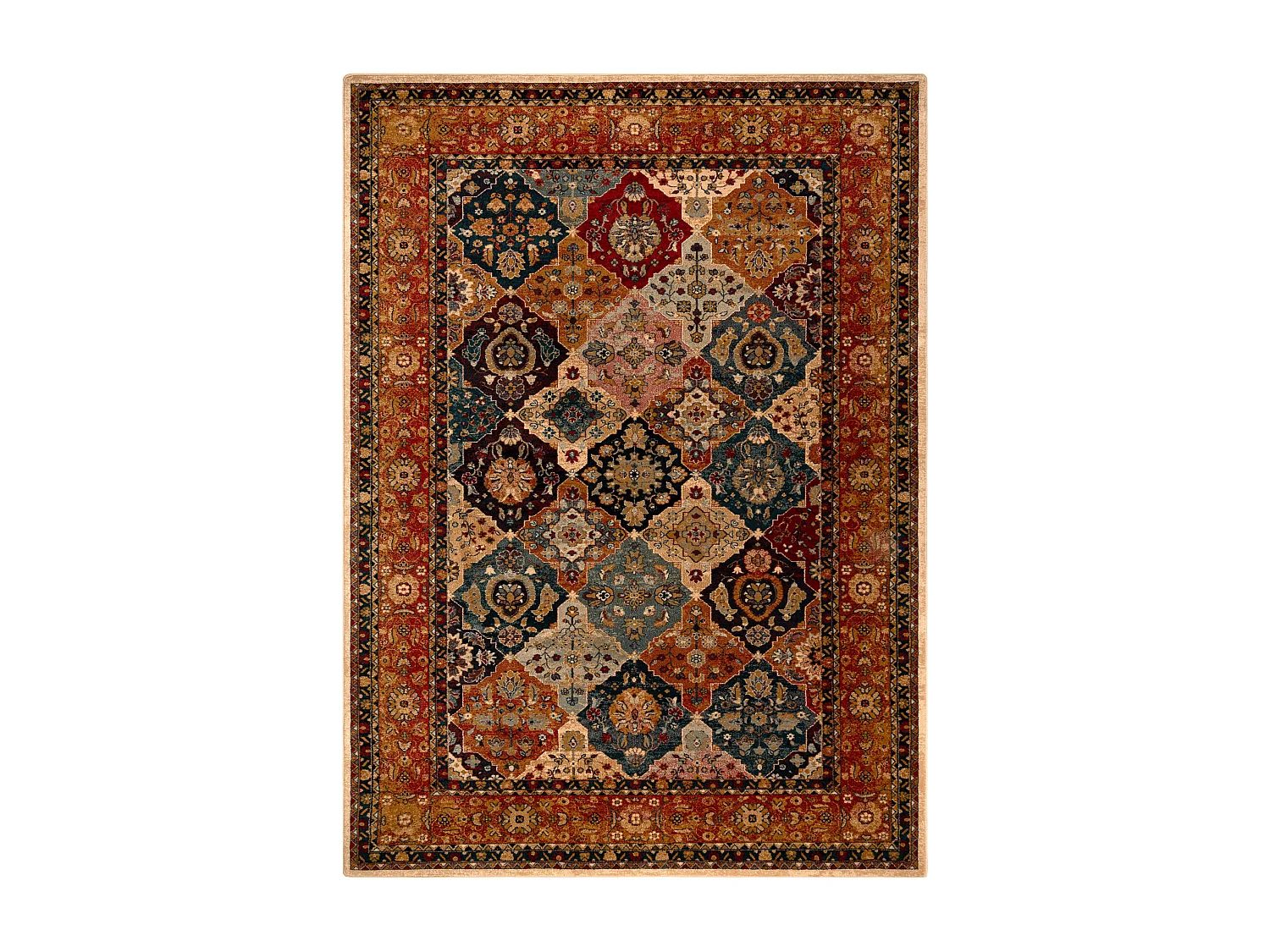 Tapis en laine POLONIA Azer cadre, oriental, rouge 235x350 cm