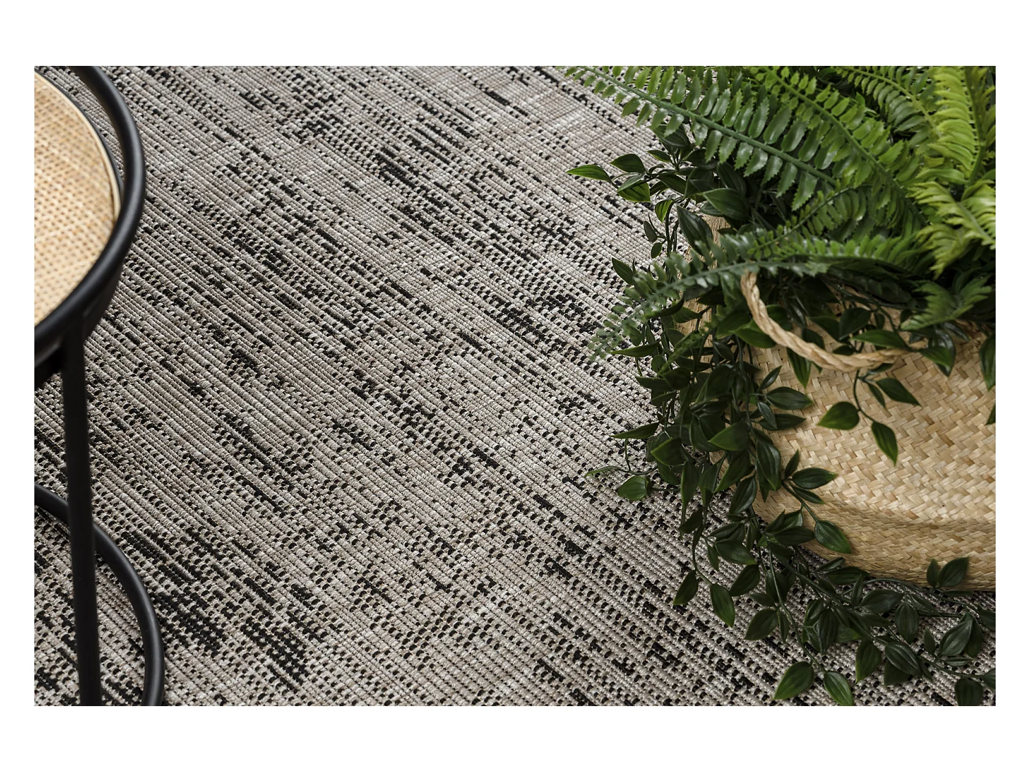 TAPIS EN CORDE SIZAL FLOORLUX 20211 argentin / NOIR 140x200 cm