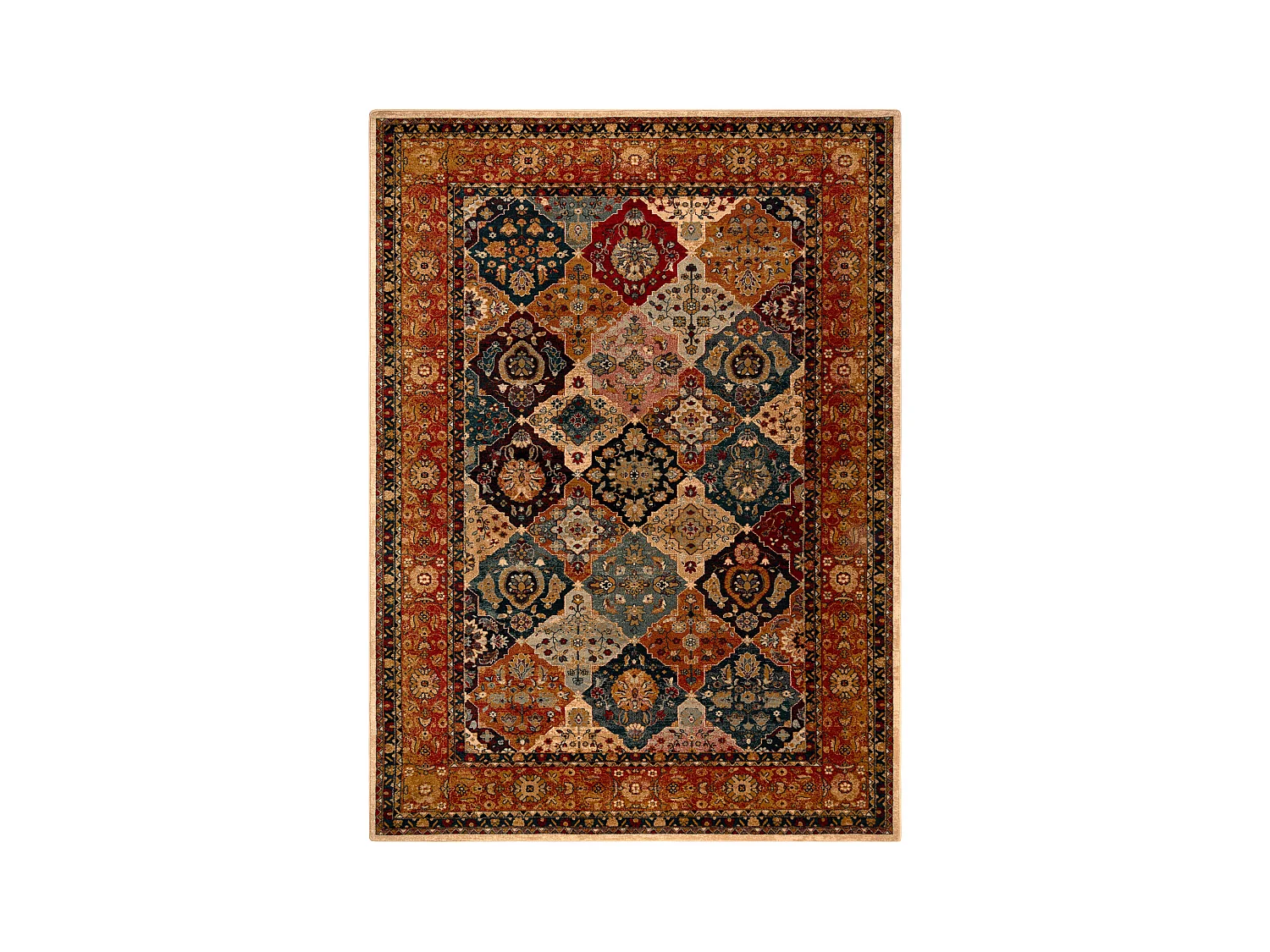 Tapis en laine POLONIA Azer cadre, oriental, rouge 200x300 cm
