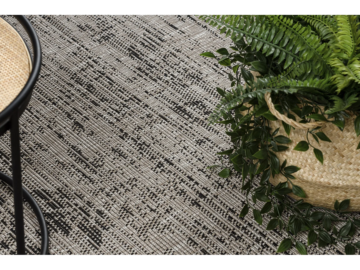 TAPIS EN CORDE SIZAL FLOORLUX 20211 argentin / NOIR 80x150 cm