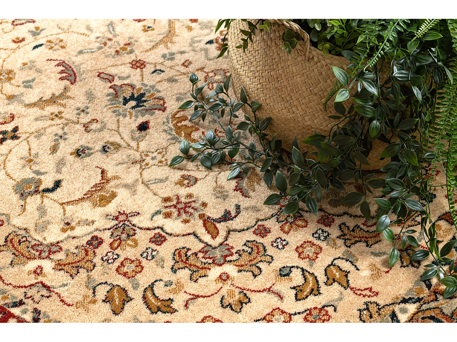 Wollen tapijt OMEGA Adagio Vintage, rozet smaragdkleur 170x235 cm