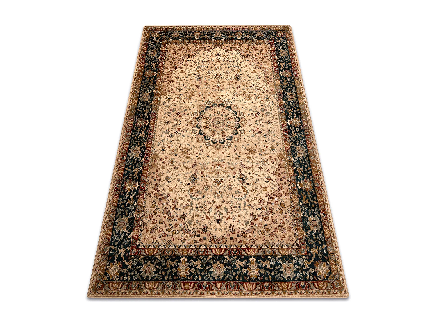 Wollteppich OMEGA Adagio Vintage, Rosette Smaragdfarbe 170x235 cm