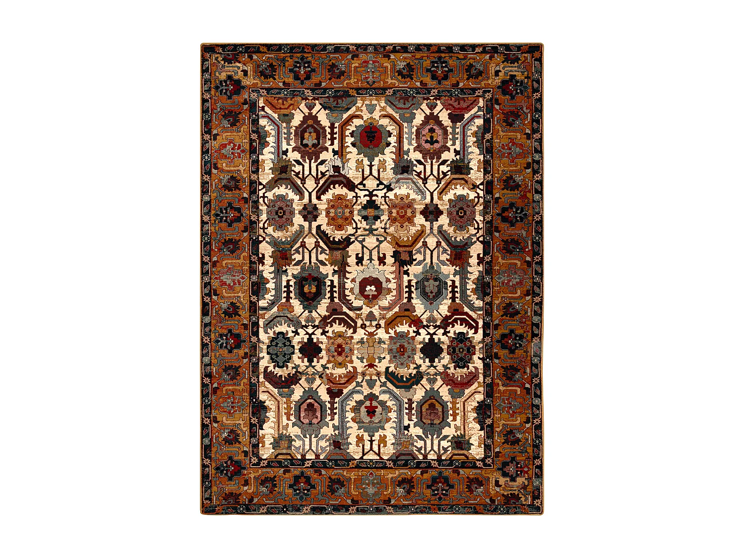 Tapis en laine SUPERIOR OMAN oriental cadre rouge 200x300 cm