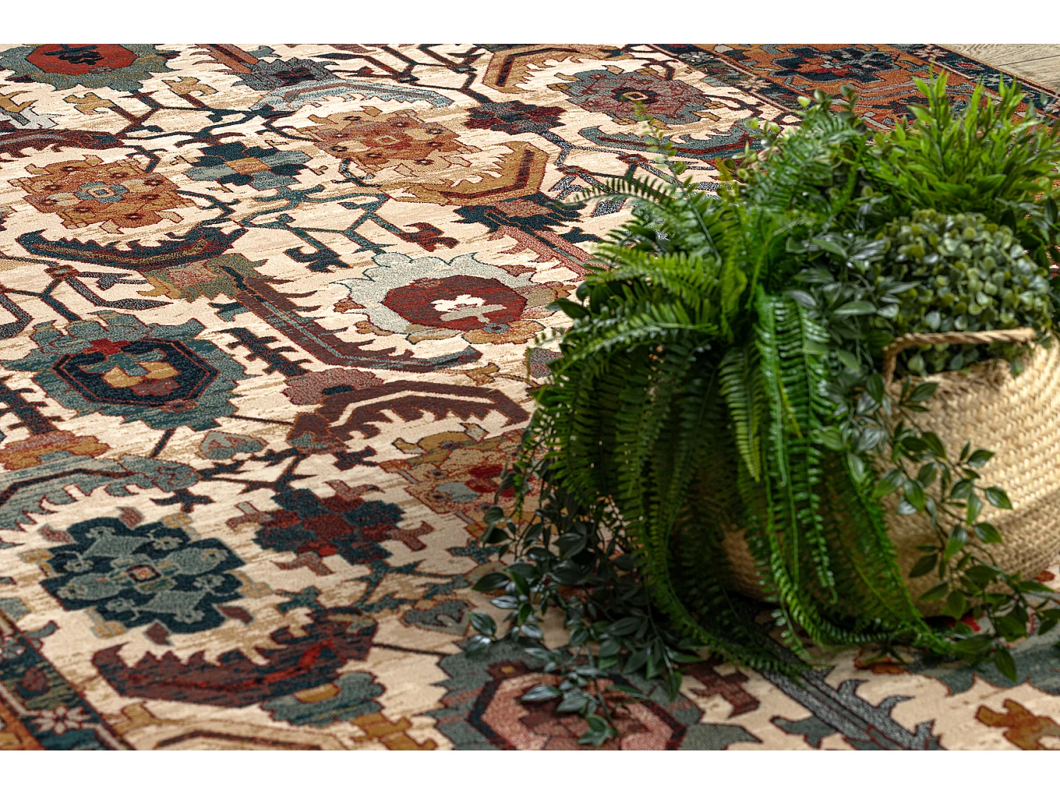 Tapis en laine SUPERIOR OMAN oriental cadre rouge 200x300 cm