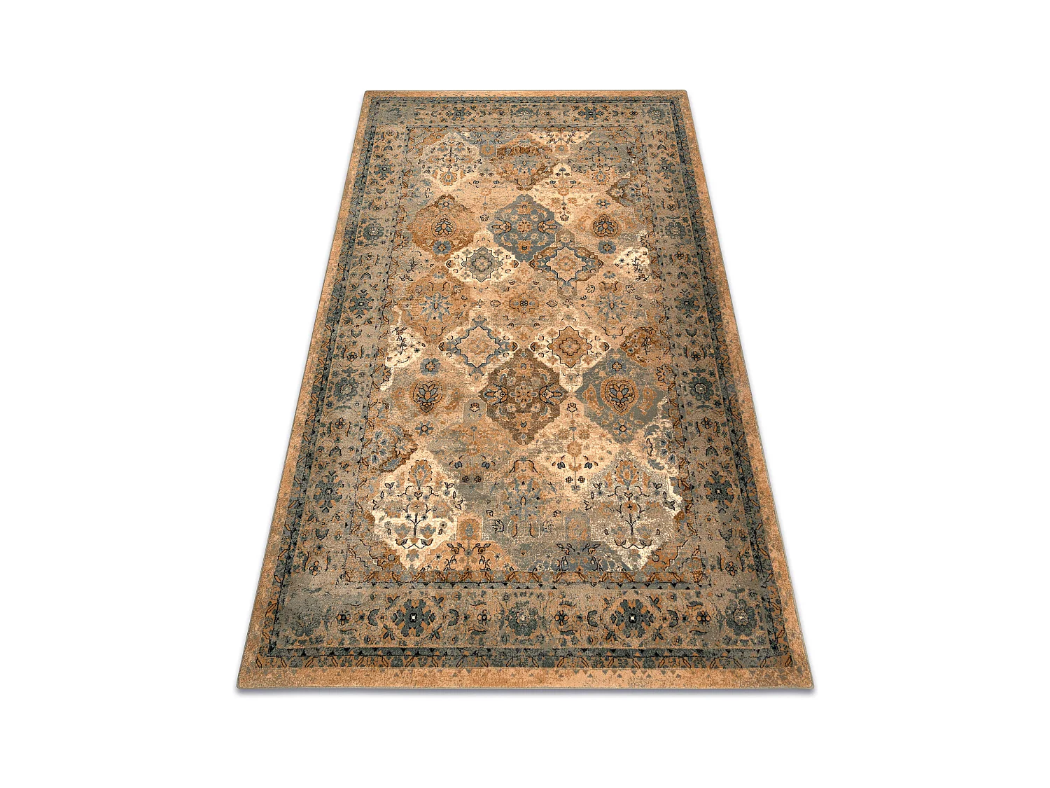 Tapis en laine POLONIA Azer cadre, oriental, beige 170x235 cm