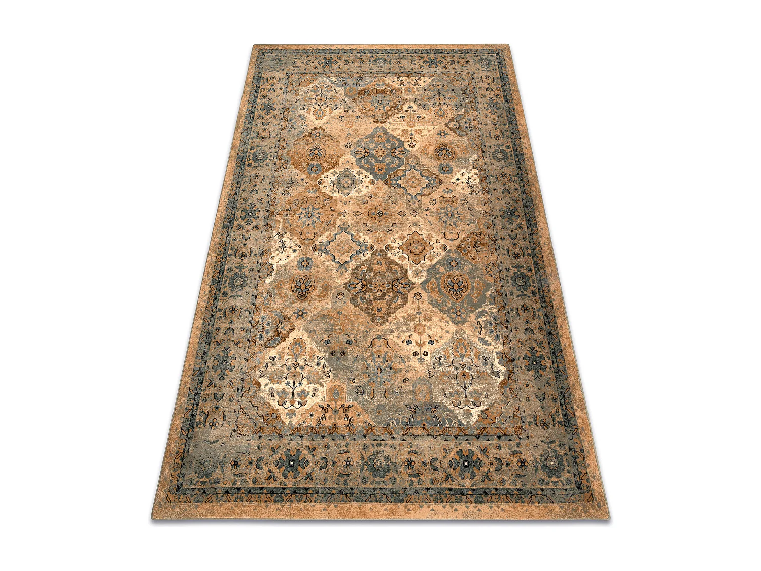 Tapis en laine POLONIA Azer cadre, oriental, beige 170x235 cm