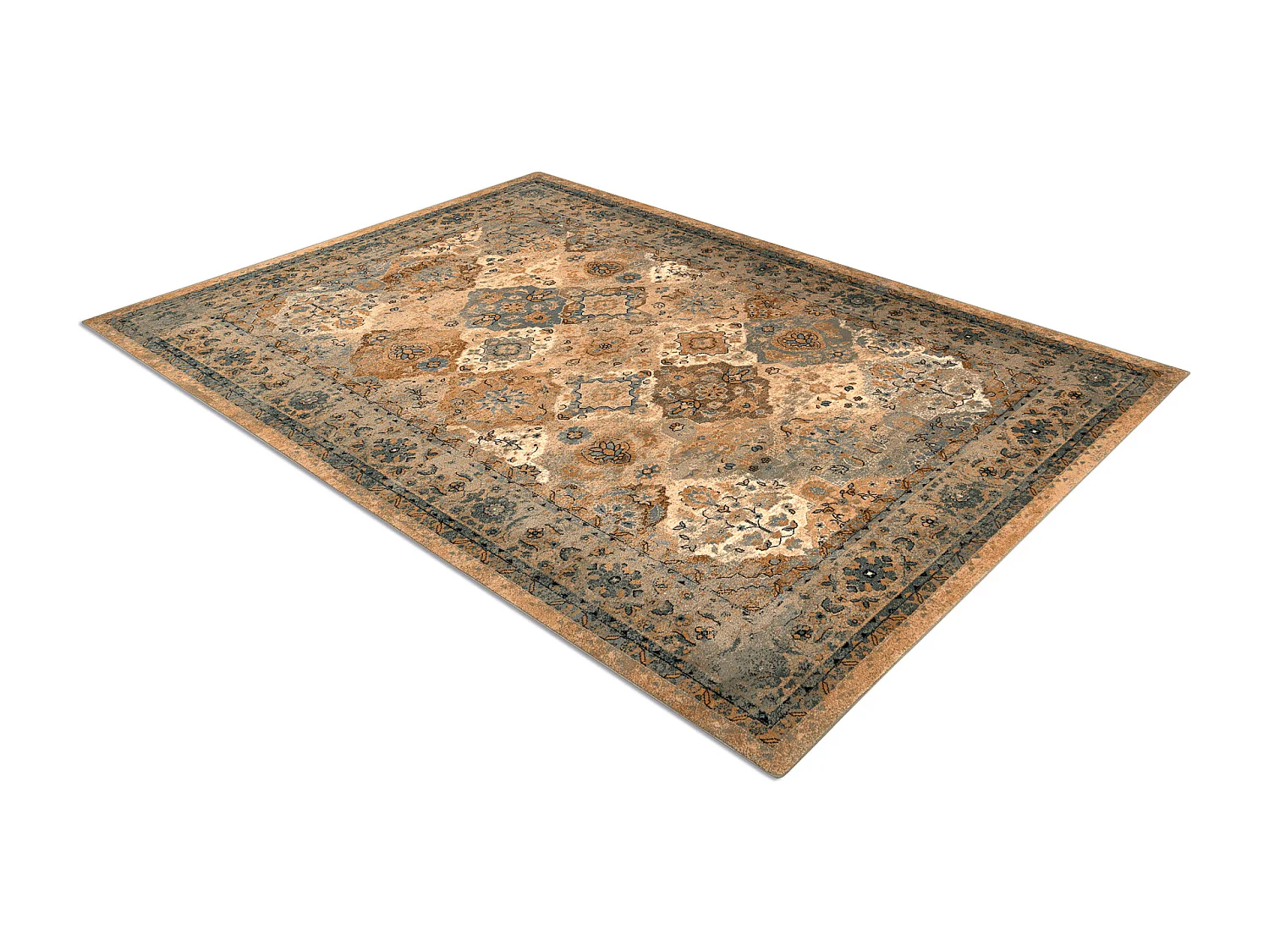 Tapis en laine POLONIA Azer cadre, oriental, beige 170x235 cm
