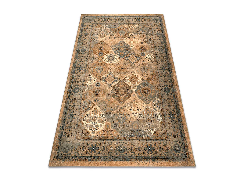 Tapis en laine POLONIA Azer cadre, oriental, beige 170x235 cm