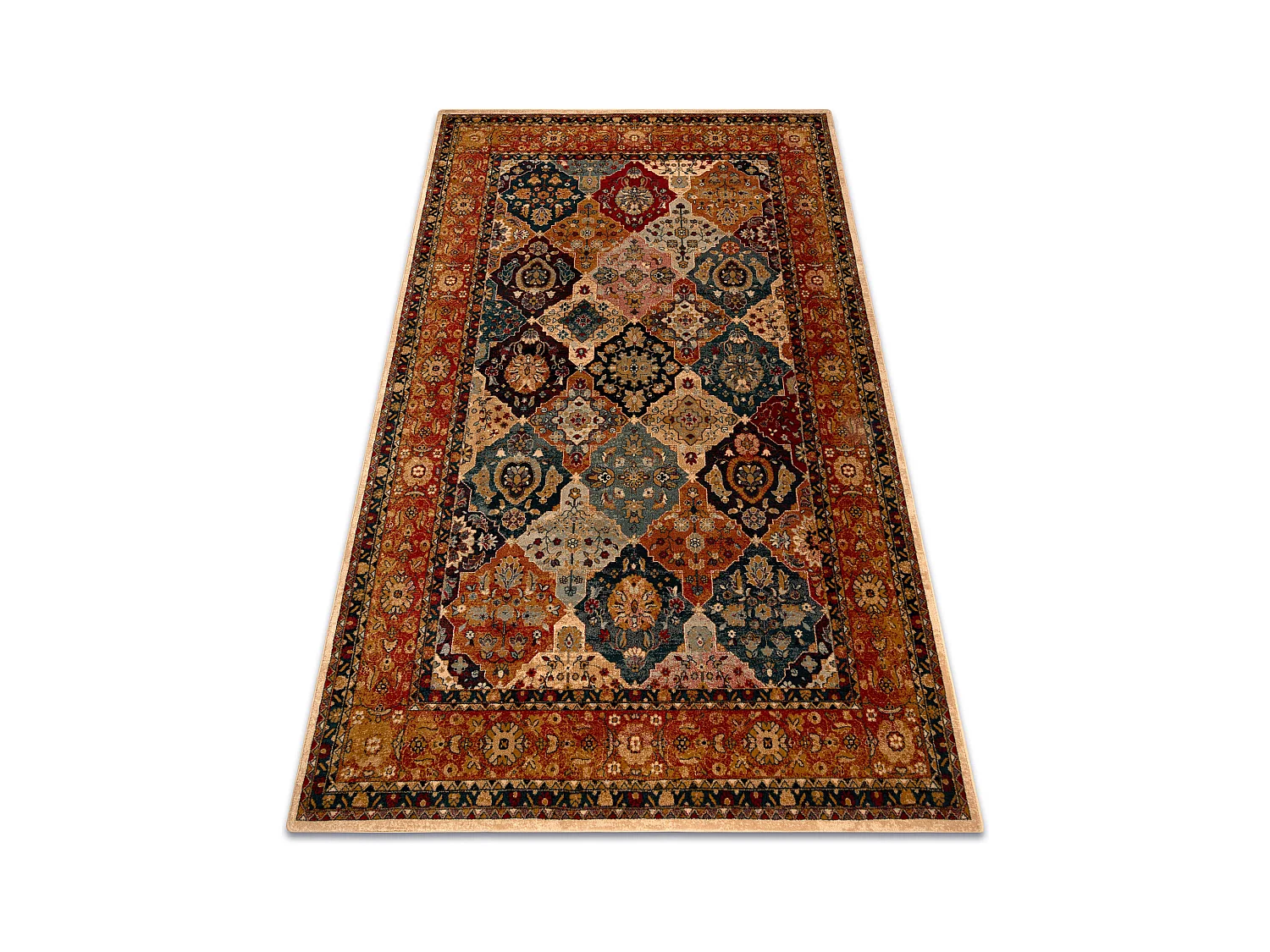 Tapis en laine POLONIA Azer cadre, oriental, rouge 170x235 cm