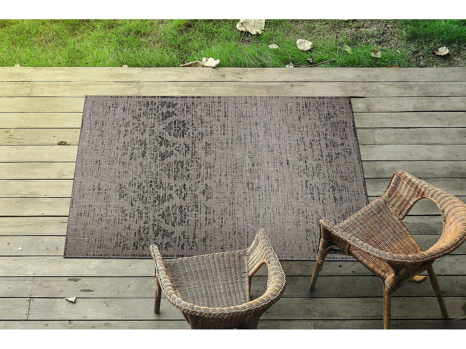 TEPPICH SIZAL FLOORLUX 20211 silbern / schwarz 60x110 cm