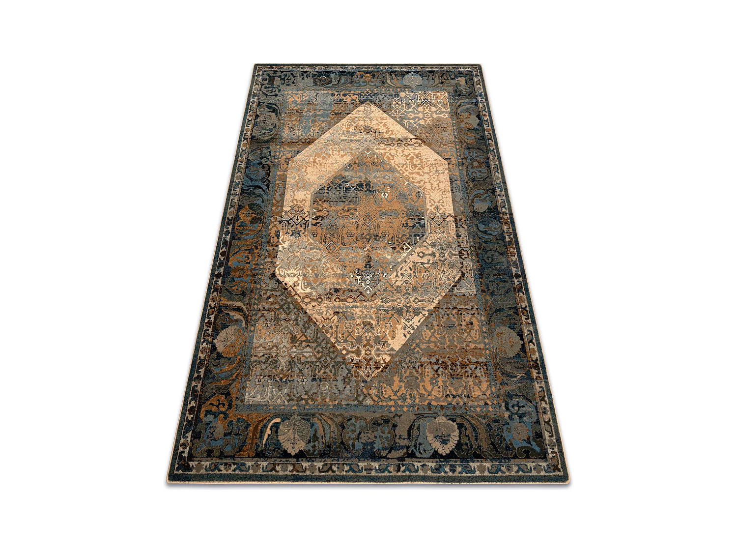 Tapis en laine OMEGA Seneh Vintage cognac 235x350 cm