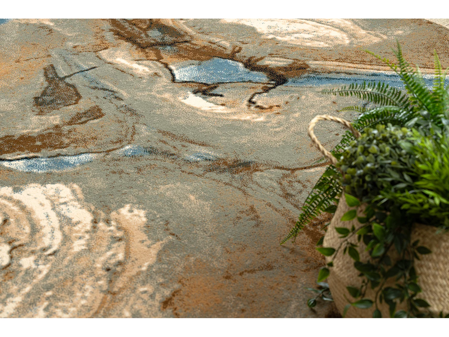 Tappeto di lana OMEGA Jaspis Astrazione azzurro 170x235 cm