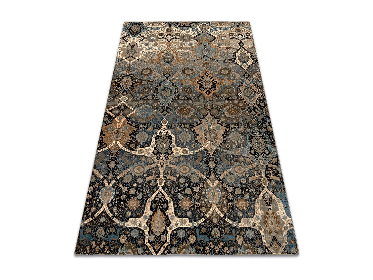 Tapis en laine SUPERIOR KIRMAN oriental, cognac, beige 170x235 cm