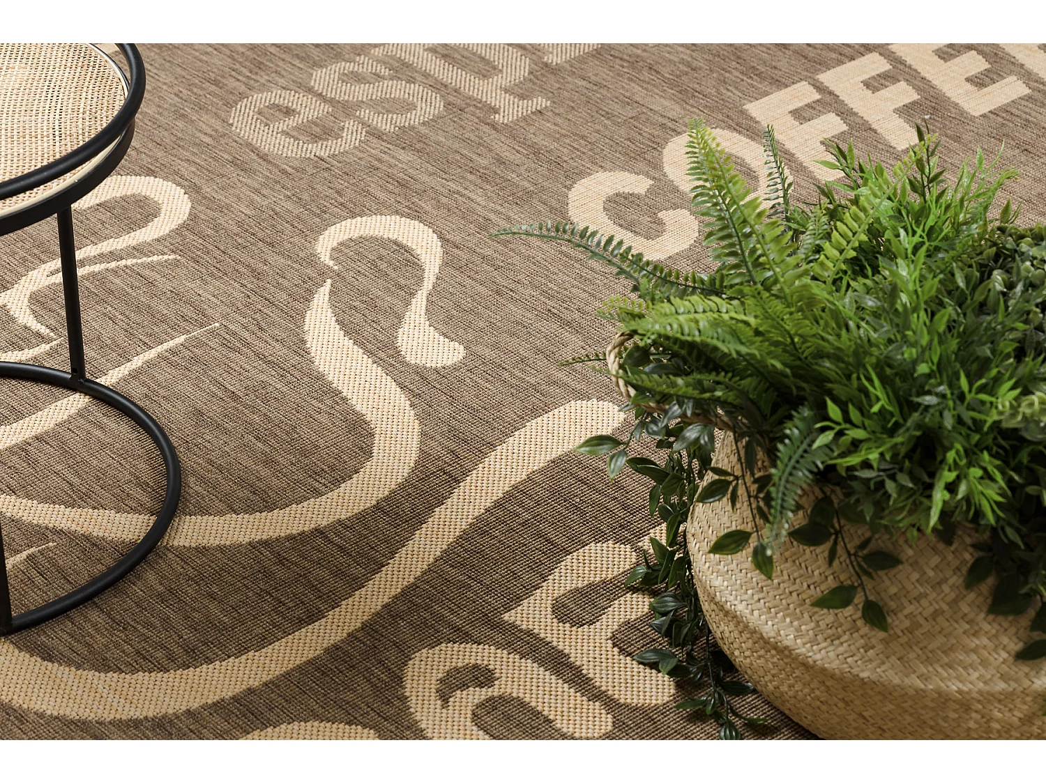 TAPIS EN CORDE SIZAL FLOORLUX 20221 café / mais 120x170 cm