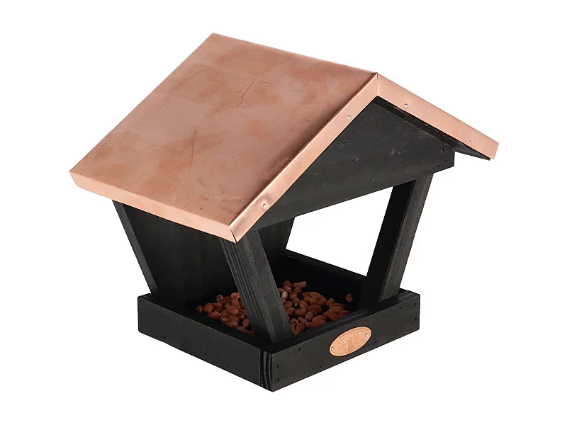 Mangeoire murale en pin et cuivre