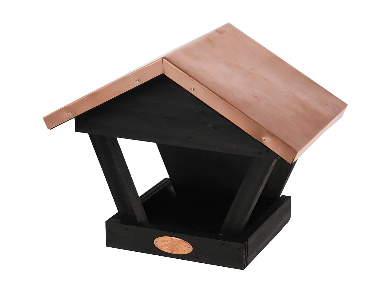 Mangeoire murale en pin et cuivre