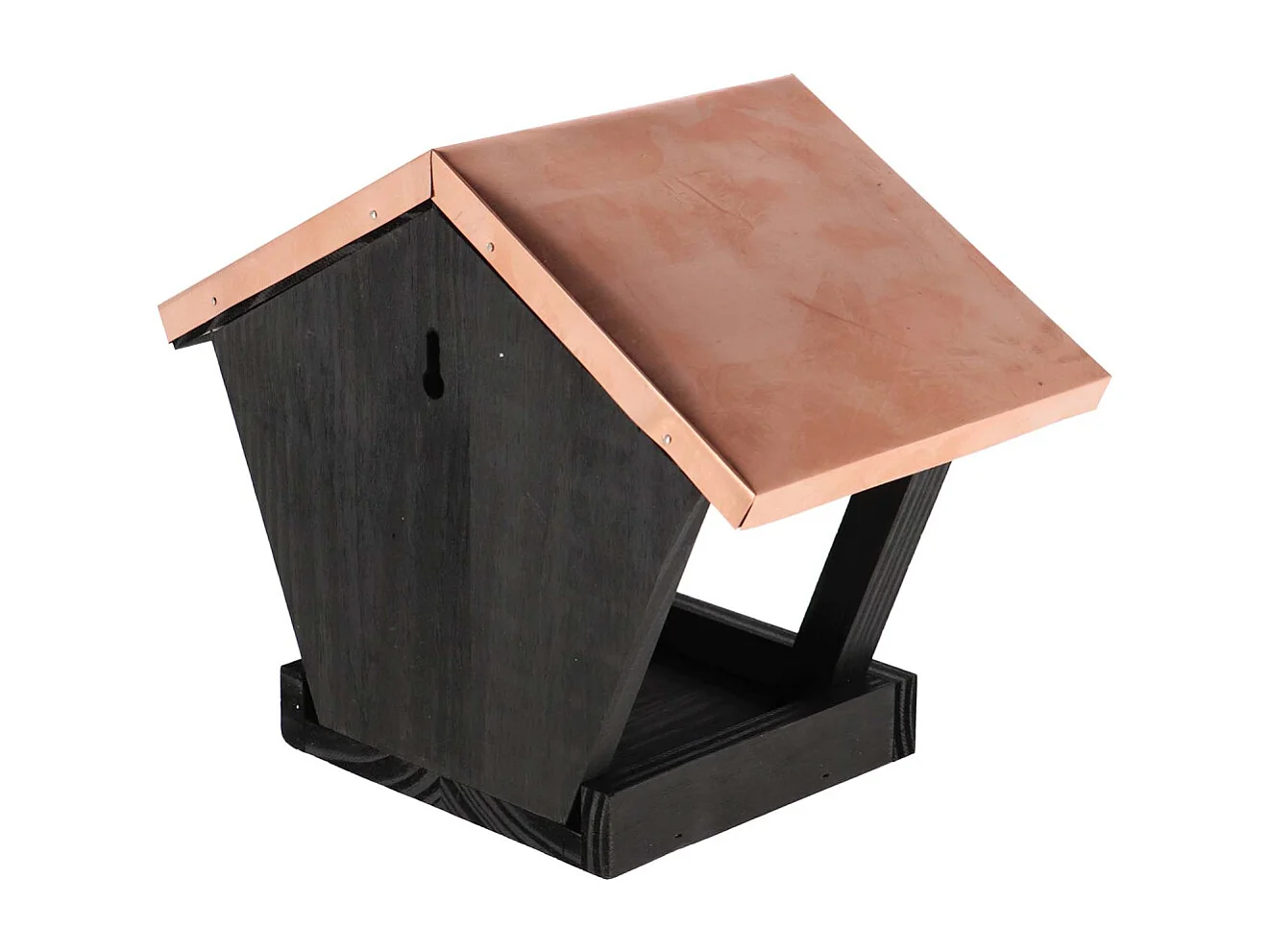 Mangeoire murale en pin et cuivre