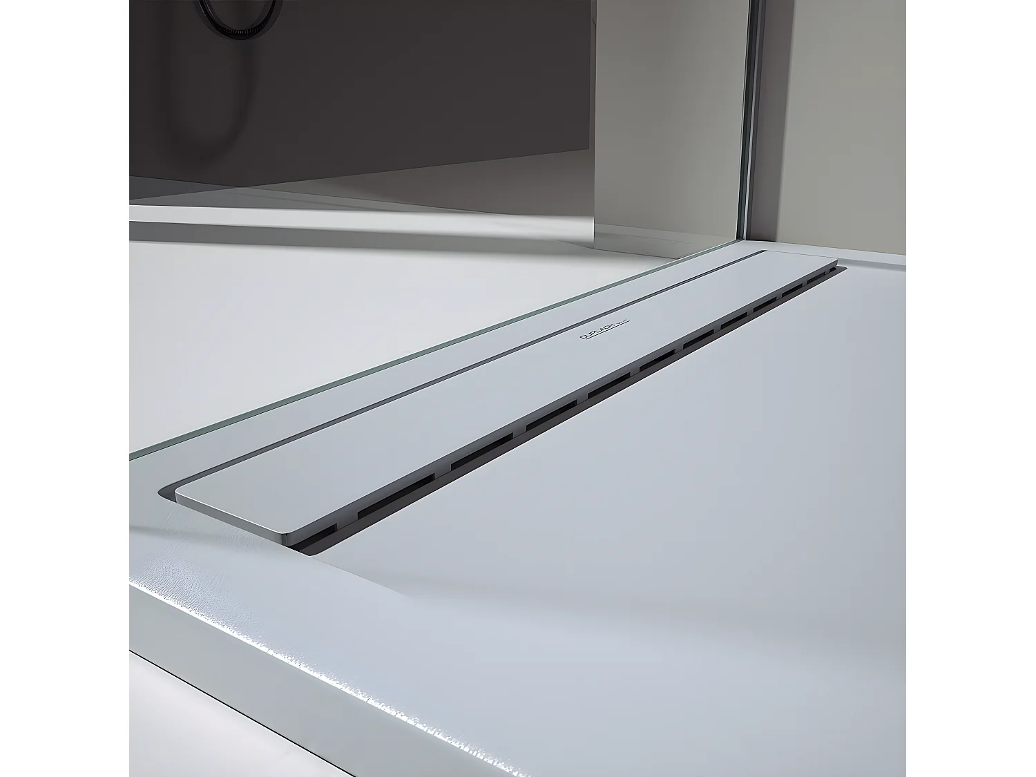 Receveur de douche Gris 7035, finition Lisse Stone SMART, grille de couleur - 210 x 80 cm