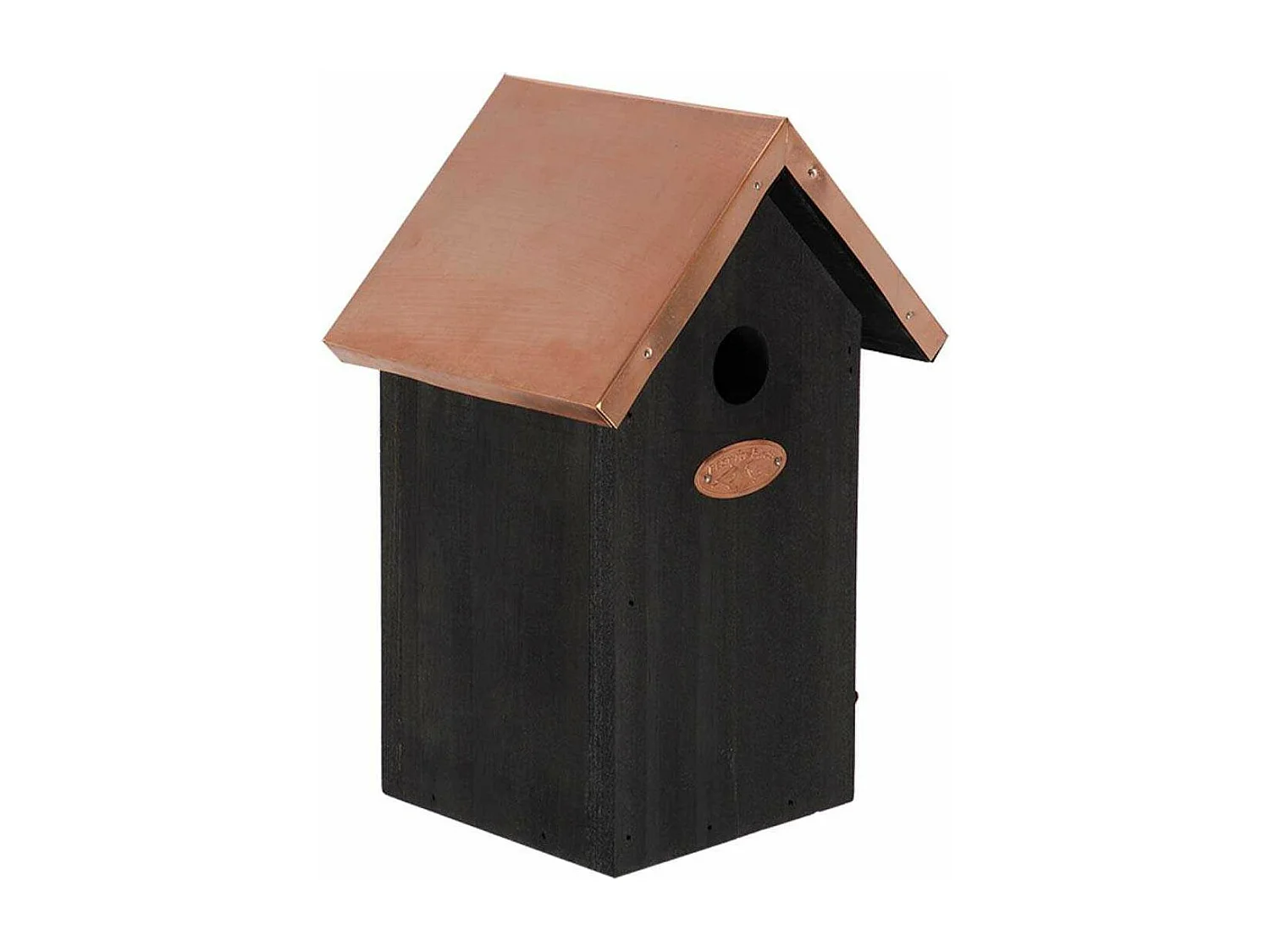 Nichoir à oiseaux en pin et cuivre Mésange bleue