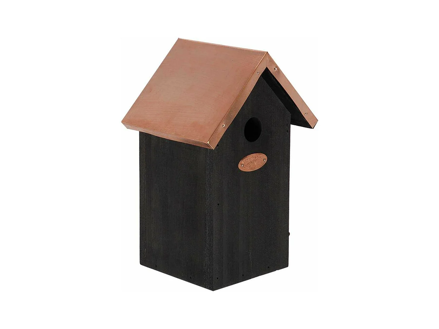 Nichoir à oiseaux en pin et cuivre Mésange bleue