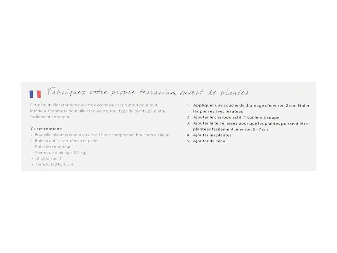 Kit terrarium végétal à faire soi-même DIY 3 litres