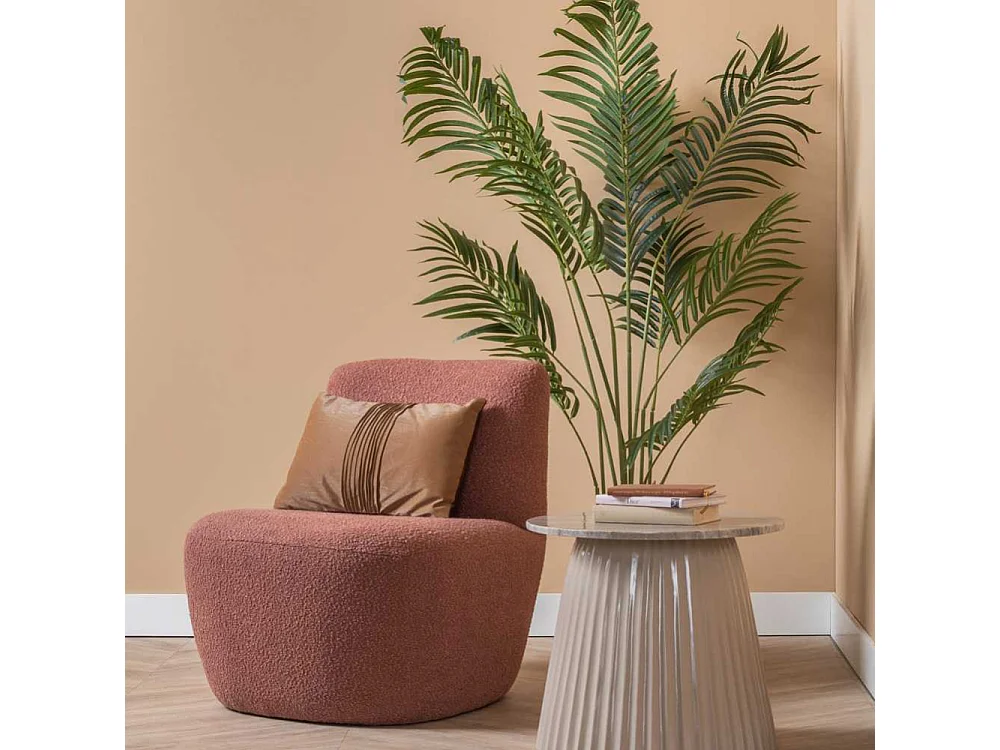 Chaise lounge en tissu bouclette Ada